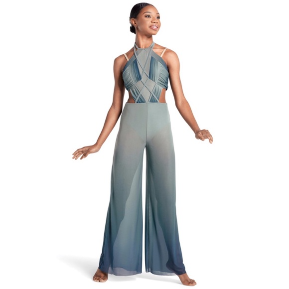 Tenth House | FREEFALL Jumpsuit Dance Costume Ombre Dusty Sage, Size SA MA - Picture 1 of 6
